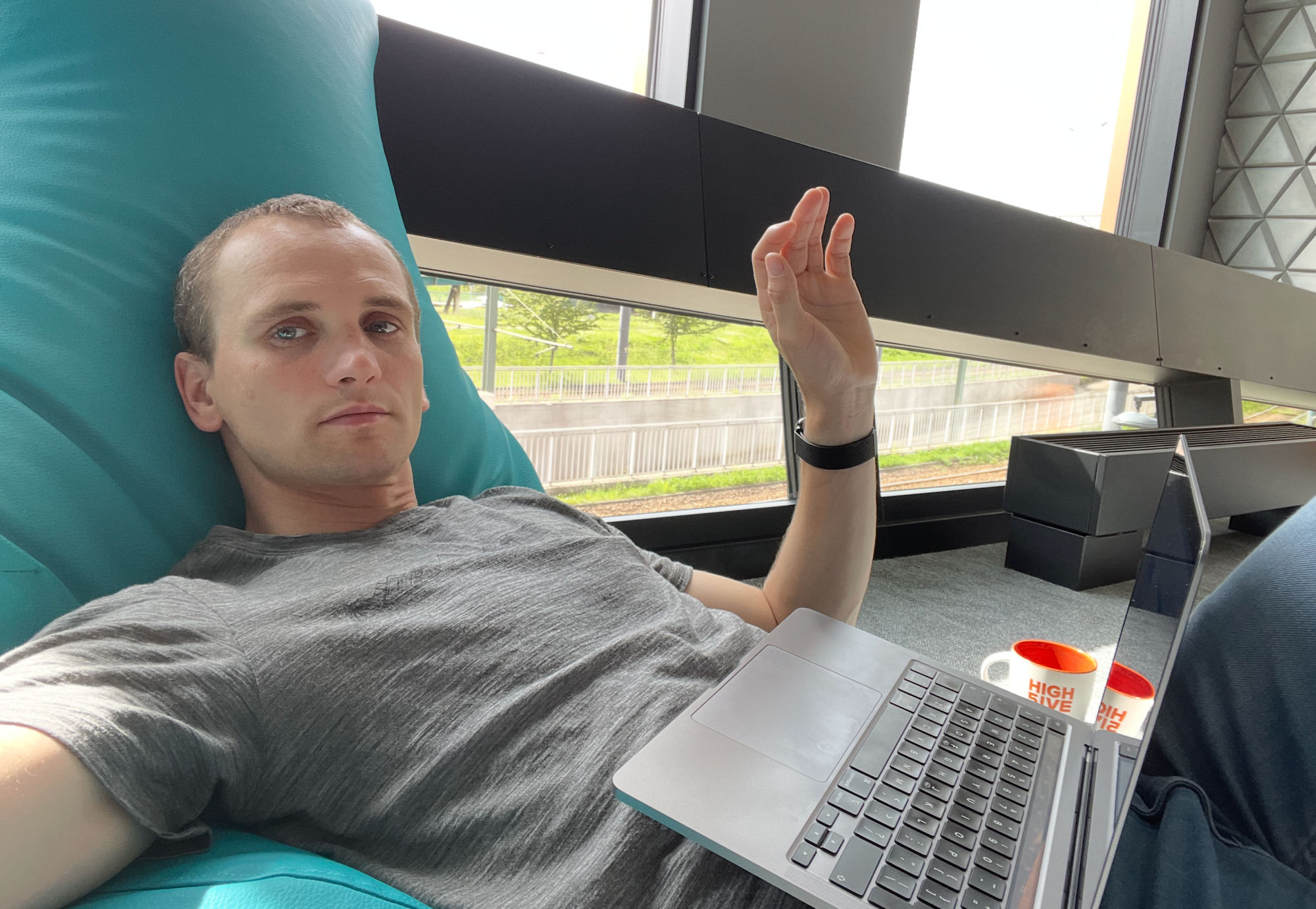 Coding on a beanbag